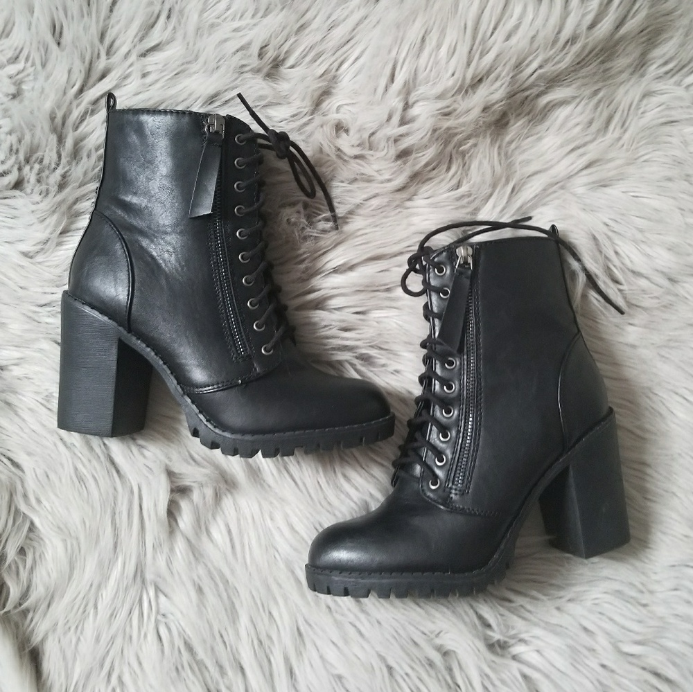 Heeled Combat Boots Soda